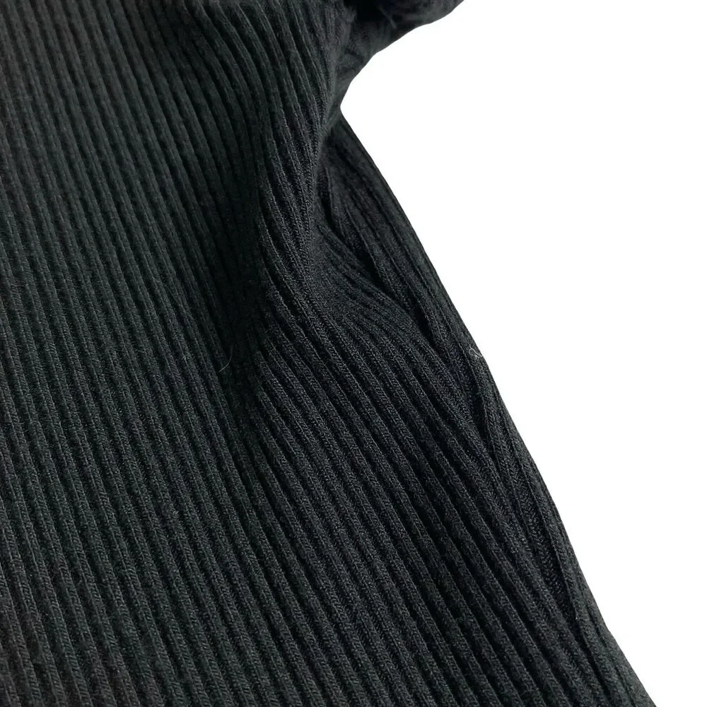 Bebe Top Womens M Black McBling Rhinestone Y2K Logo Stretch Ribbed Short Sleeve - Picture 8 of 10